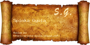 Spinka Gyula névjegykártya