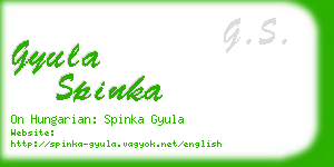 gyula spinka business card